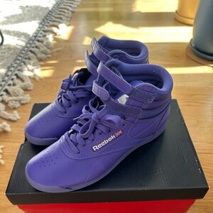Reebok Purple Freestyle Hi Women’s High Top Sneakers